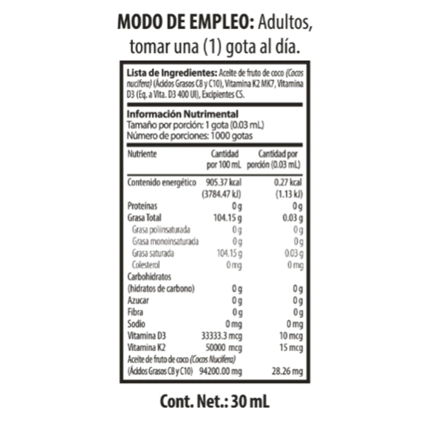 DK Mulsion - Vitamina D3 + K2 - Nutrabiotics - 30 ml