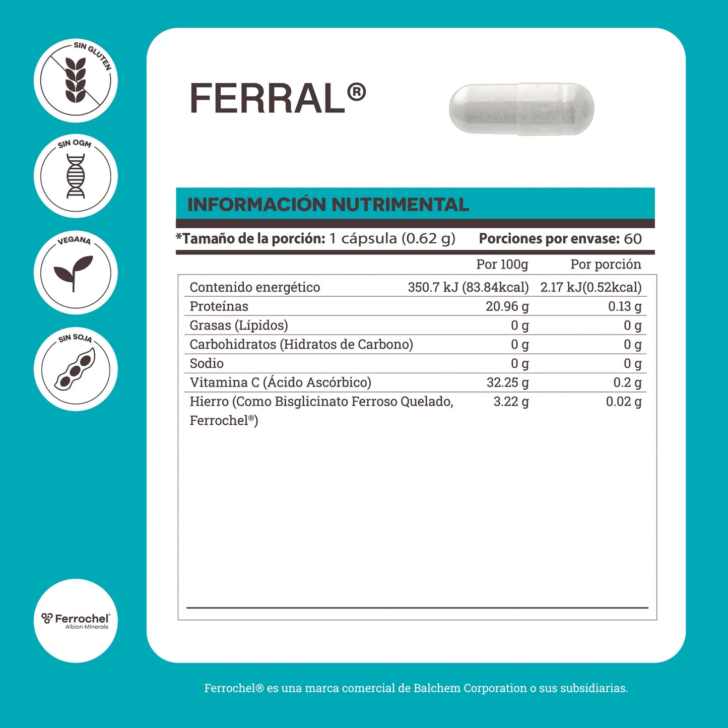 Ferral • Bisglicinato Ferroso & Vitamina C • Matter