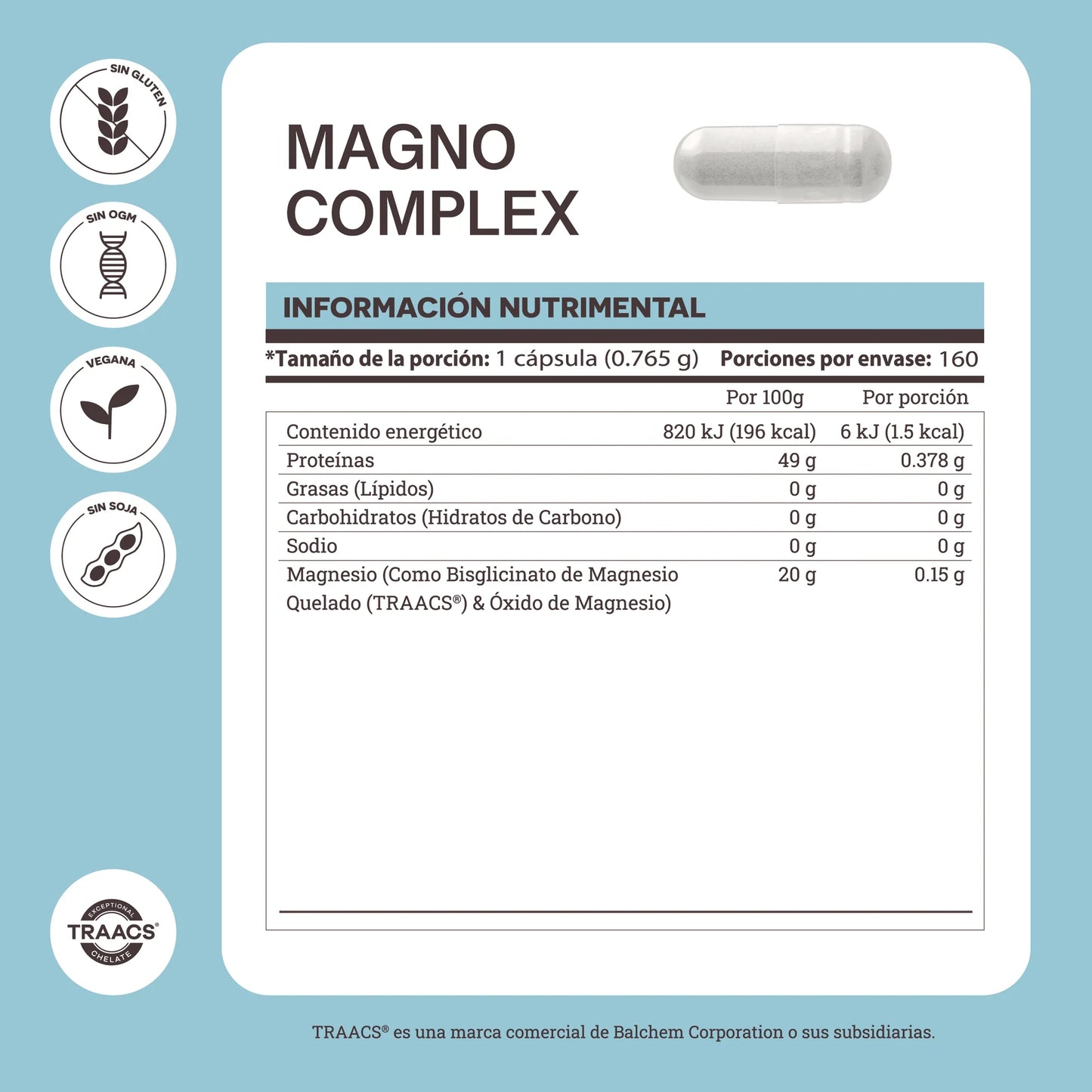 Magno Complex • Bisglicinato de Magnesio Quelado