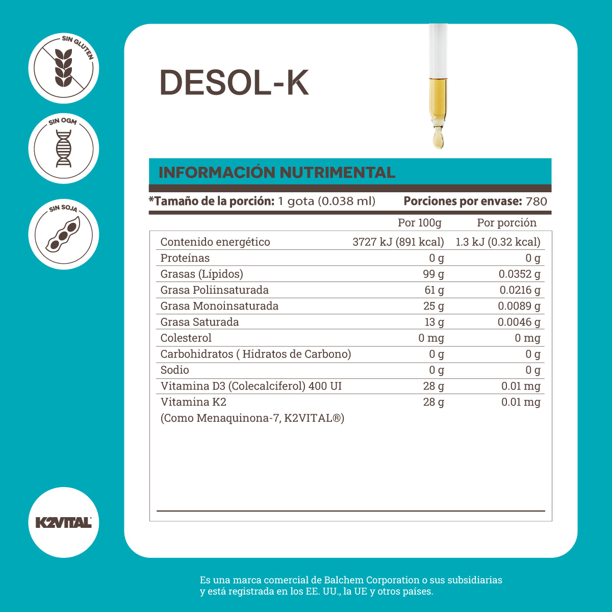 Desol-K • Vitamina D3 + Vitamina K2 (MK-7) • Matter