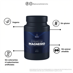 Citrato de Magnesio Vegano • 60 Cápsulas 500 MG