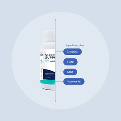 Sleep Support • Glicinato de Magnesio • Gaba • 60 Cápsulas • nutriADN