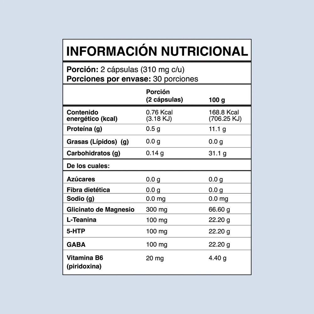 Sleep Support • Glicinato de Magnesio • Gaba • 60 Cápsulas • nutriADN