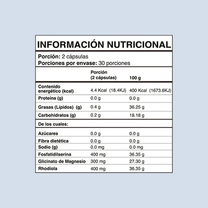 Stress Support • Rhodiola Rósea • 60 Cápsulas