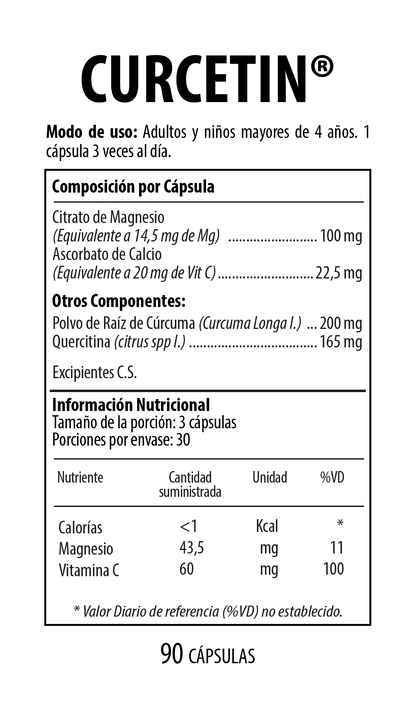 Curcetin - Base de Cúrcuma y Quercetina - Nutrabiotics