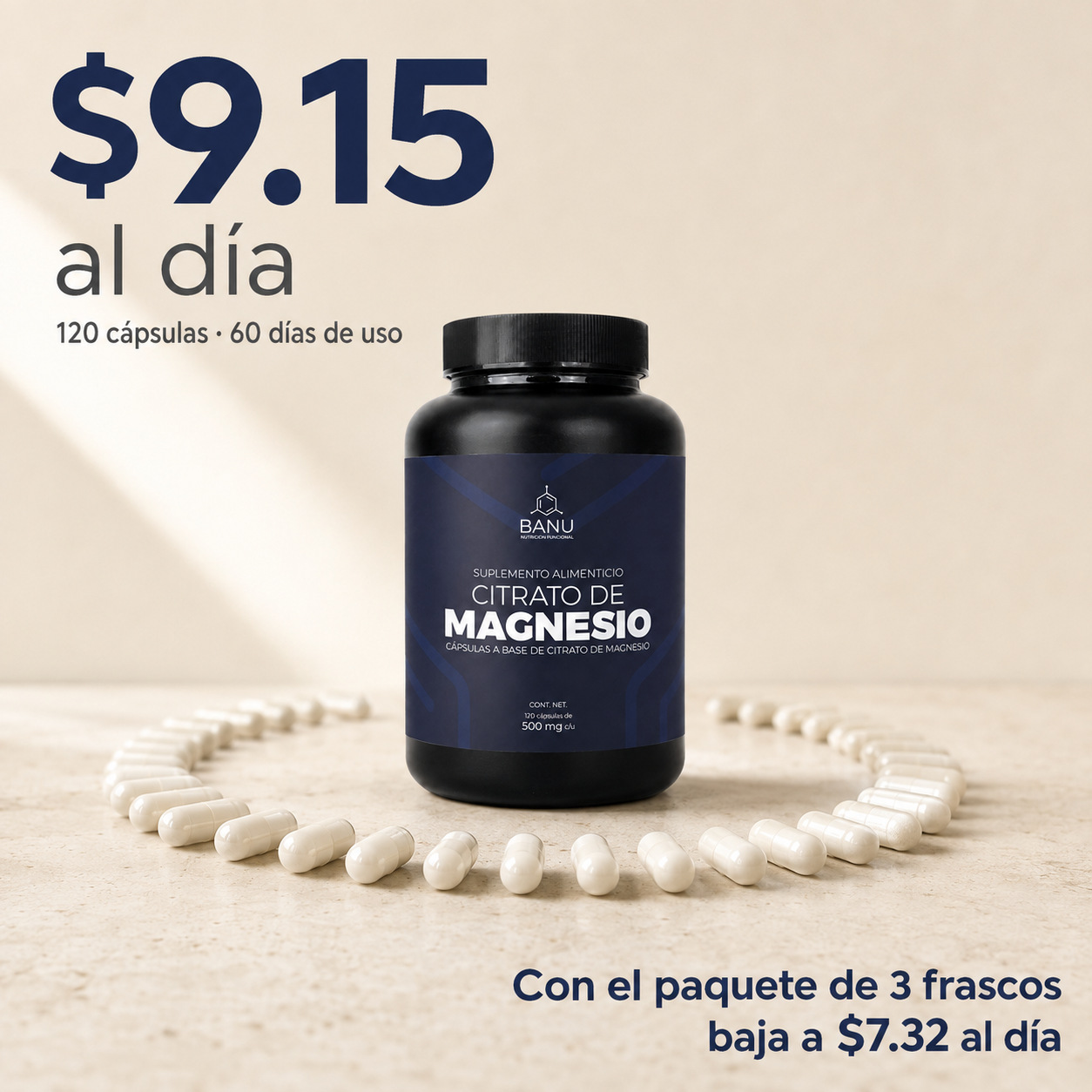 Citrato de Magnesio Vegano 120 Cápsulas 2 Meses - foto 5