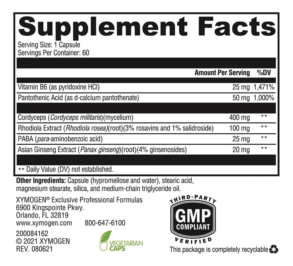 Adrenal Essence 60 Cápsulas Rhodiola y Ashwagandha - foto 2