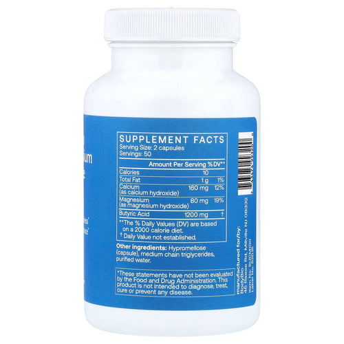BodyBio Calcium Magnesium Butyrate – 100 cápsulas - foto 2