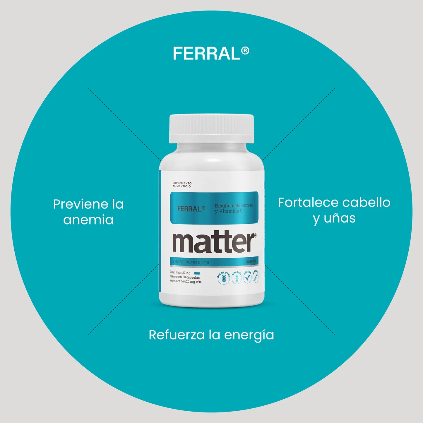 Ferral • Bisglicinato Ferroso & Vitamina C • Matter