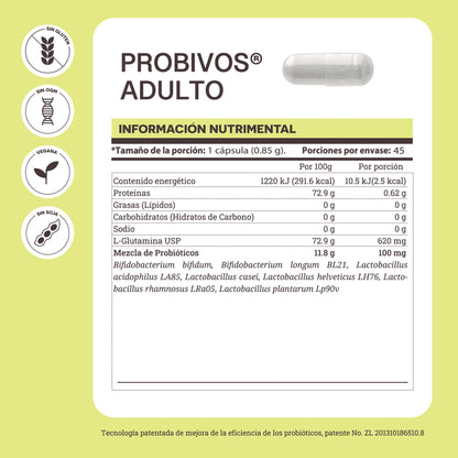 Probivos • Probióticos con Glutamina para Adulto